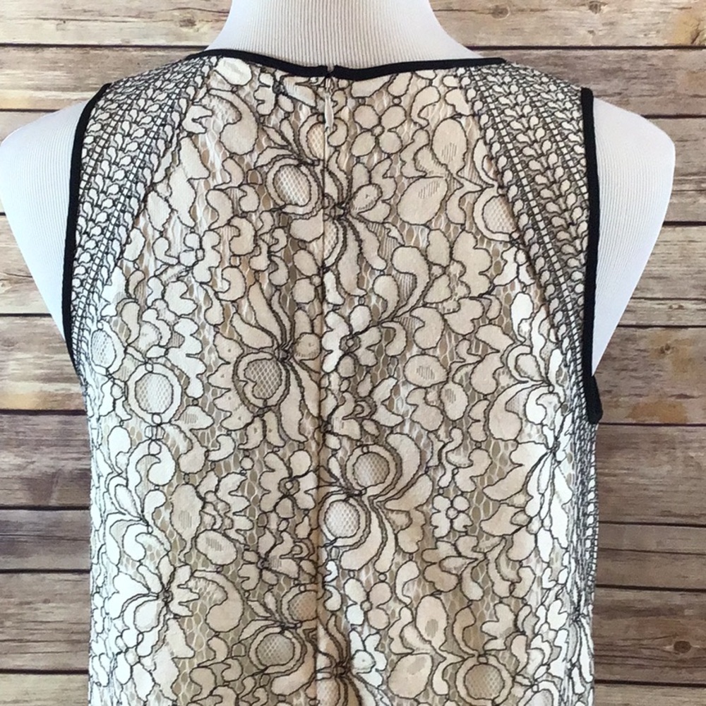 LOFT Black and White Lace Mini Dress - Picture 4 of 8
